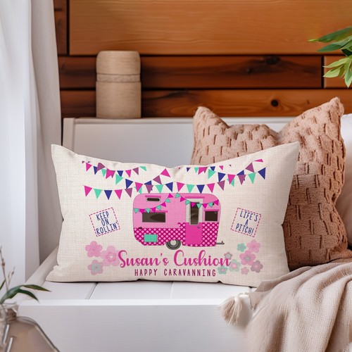 Personalised caravan cushion - personalised,
