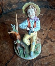 Vintage Capodimonte Boy Sculpture Italian Figurine Mariani Lady Capodimonte