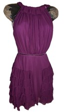 Purple crepe silk Ruffle