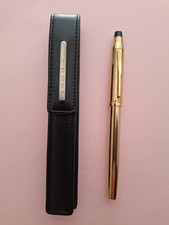 CROSS Century 10K Rolled Gold Fountain Pen with Case. 18k Med Nib. UNUSED. 