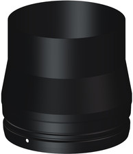 6" - 5" Decreaser Adaptor Single Wall stove Flue Pipe 150mm - 125mm Black