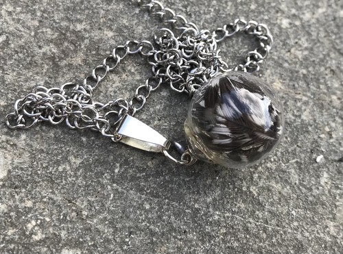 Guinea fowl globe necklace - guinea,