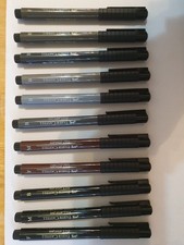 11 Faber-Castell Pitt Artist Pens - black, greys and sepia