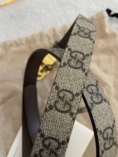 Gucci Thin Leather Belt With GG Pattern