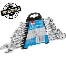 Hilka 17161102 Chrome Vanadium Steel Combination Spanner Set, Metric - 11pcs Set
