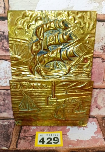 Brass wall mounted letter rack - brass,
