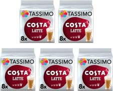 Tassimo Costa Latte Coffee Pods T Discs Pack of 5  80 T-Discs (40 Drinks)