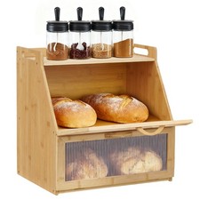 Tiers wooden bamboo roll top - wooden,