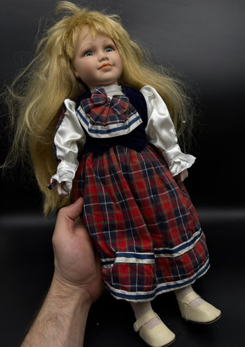 Vintage porcelain doll blonde - vintage,