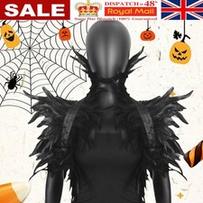 Elegant Feather Shrug Shawl Cape Soft Shoulder Wrap for Halloween Costume .