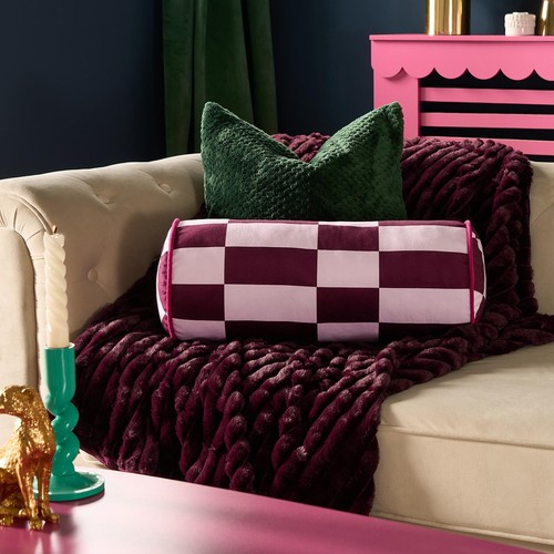 Ohs checkerboard print bolster - print,