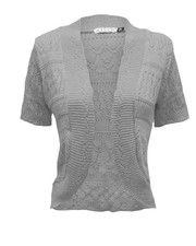 New Ladies Crochet Knitted Bolero Shrug Cardigan Womens Cropped Dress Top 8-14