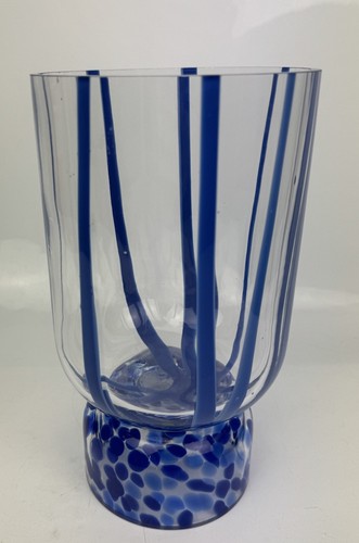Blue confetti stripe glass - confetti,