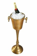 Rustic Gold Floor Standing Champagne Bucket Distressed Look Wine Cooler Ice Gift