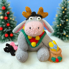KNITTING PATTERN - Christmas Eeyore inspired choc cover/ Winnie the Pooh toy