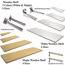 Wooden Slatwall,Upright, Wall Mount Shelves With Brackets in 4 Sizes Shop Retail