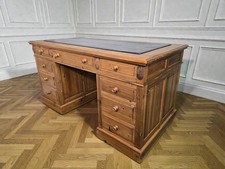 An Antique Style Solid Pine Twin Pedestal Desk ~Delivery Available~