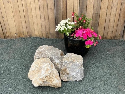 Grey limestone rockery stones - rockery,