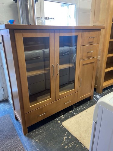 Solid light oak glazed display - solid,