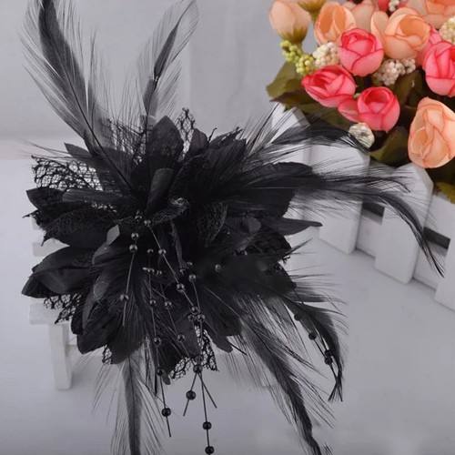 Flower feather fascinator - feather,