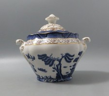 Royal Doulton Booths Real Old Willow Lidded Sugar Bowl (Gilded Second) TC1126