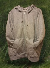 Light Grey, Zipped Hooded Top