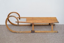 Vintage old wooden sleigh wooden sledge snow curly front - FREE DELIVERY