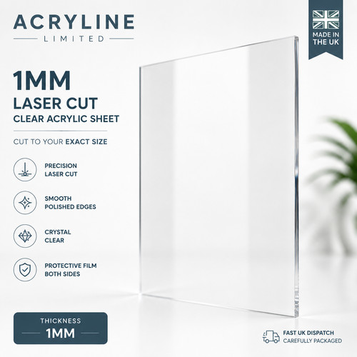 1mm clear acrylic - 1mm, sheet