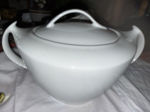 White soup toureen with - white,