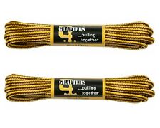 Grafters 2 Pairs 140CM Strong New Work/Hiking/DR Martens Boot Laces Brown/Yellow
