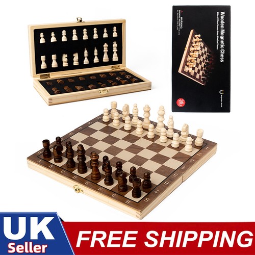 Large chess wooden set folding - set,