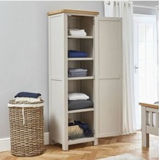Cotswold Grey Painted Single Linen Storage Cupboard - CG54-LIN