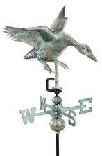 Landing Duck Copper Weathervane With A  Verdigris powdercoat Finish