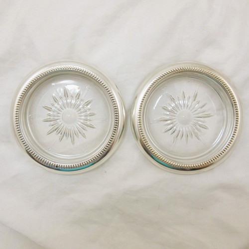 Pair cut glass wine - pair,