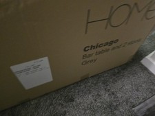 Chicago Oak Grey Bar Table & 2