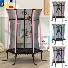 Kids Trampoline Mini Bouncer w/ Enclosure Safety Net For Ages 3-10 Years