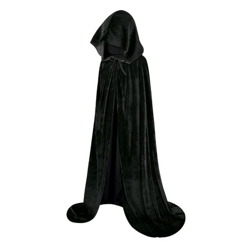 Black hooded cape witch - cape,