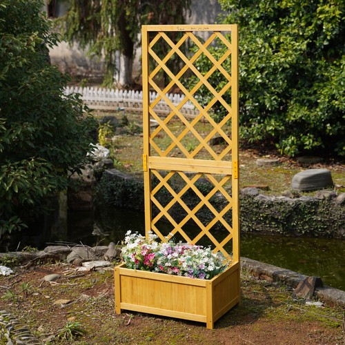 Wooden lattice planter garden - lattice,