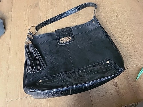 River island large black faux - river,