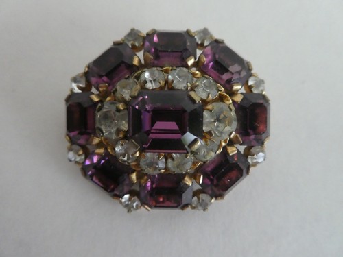 Vintage brooch gold tone faux - brooch,