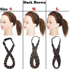 Women Adjustable Braided Headband Twisted Head Plated Hair Bands Blonde Mixed