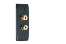 2 post Audio AV Speaker Plate Architrave Matt Black 2 Binding Post Non-solder
