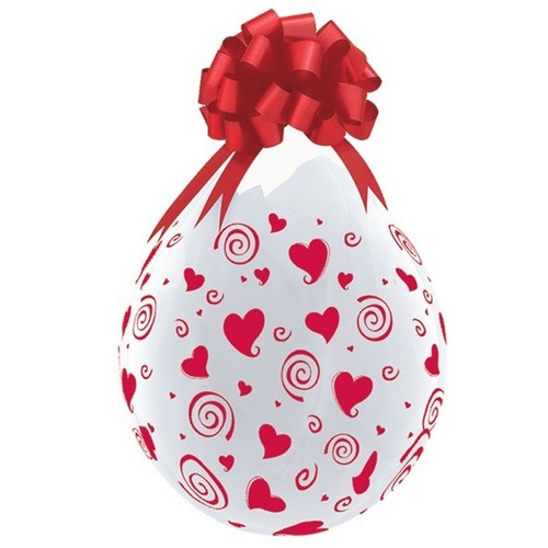 Qualatex clear red hearts - 18",