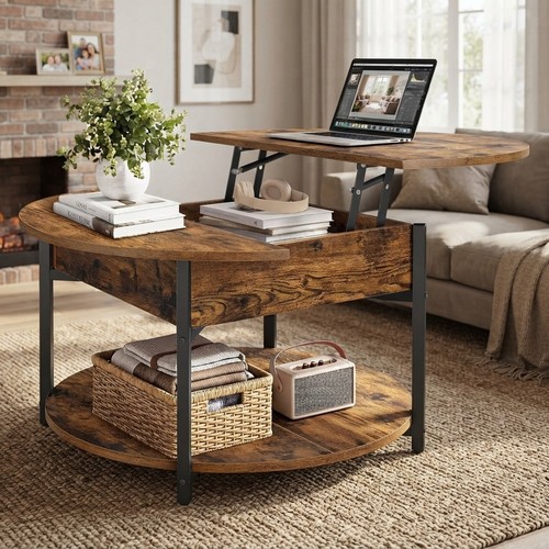 Rustic round coffee table - table, with