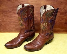 PAUL BOND 2002 CUSTOM MADE Western Cowboy Leather BOOTS, Men's Size 10.5  Brown