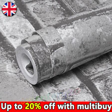 Grey 3D Brick Effect Wallpaper