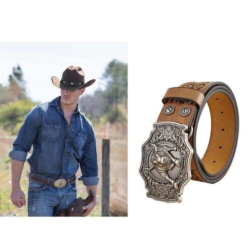 Vintage western belt longhorn - belt,