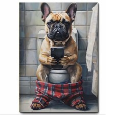 French Bulldog on Toilet Funny