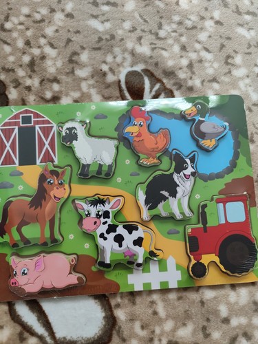 Farm animals wooden puzzle - animals, set