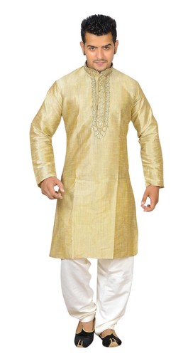Men gold kurta pajama - men's,